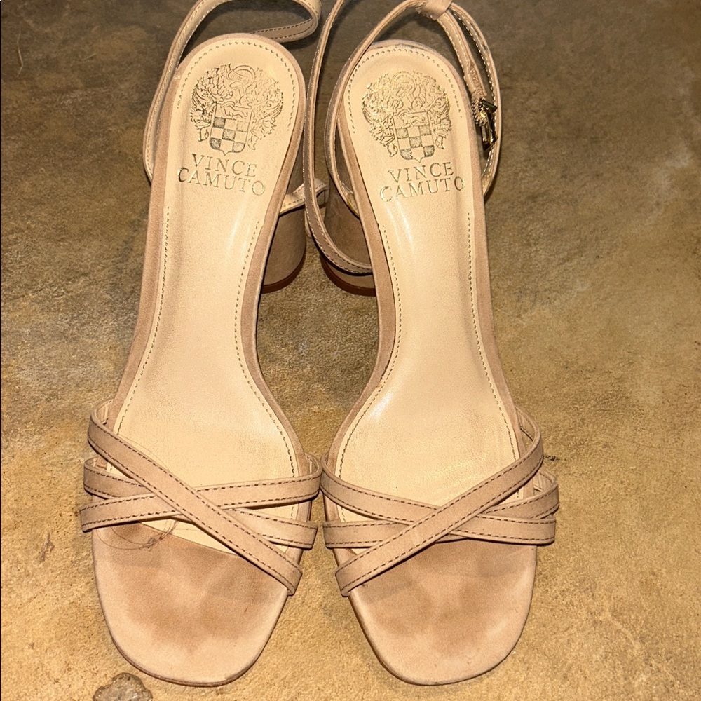 Vince Camuto Nude Strappy Heels